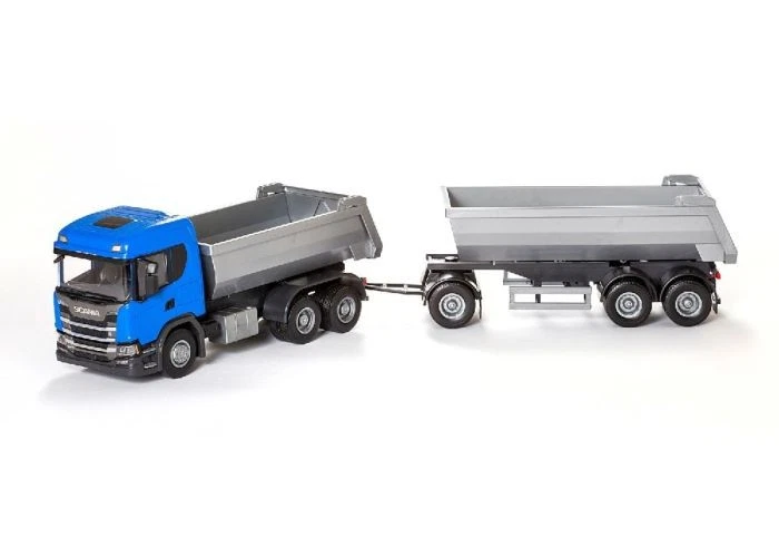 EMEK, SCANIA G 6x4 blu con rimorchio 1 + 2 assi, 1/25,  EMEK20604 - Immagine 2 di 4
