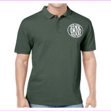 DKNY Men's Short Sleeve Embroidered-Logo Polo Shirt Medium /Fatigue