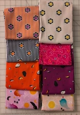 8 assorted 1/2yd cuts Robert Kaufman WishWell Boodacious fabric