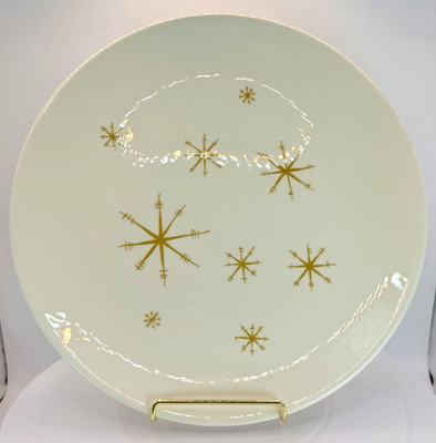 Royal Ironstone Star Glow China Starburst Atomic MCM Large 10'' Dinner Plates