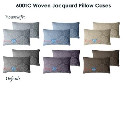 Luxuriöse gewebte Jacquard Hausfrau/Oxford 600 Fadenzahl Kissenbezüge Damast
