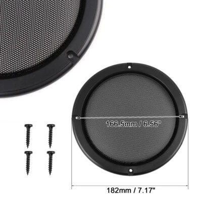 UXCELL 6.5" Black Car Speaker Audio Grill Cover Steel Mesh Woofer Subwoofer Protector
