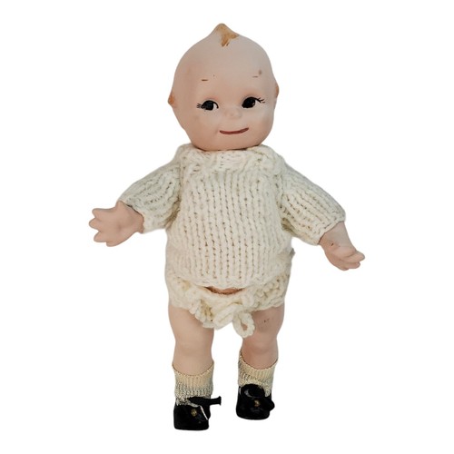 Muñeca Kewpie de porcelana articulada pintada a mano conjunto artesano 11" vintage - Imagen 3 de 10