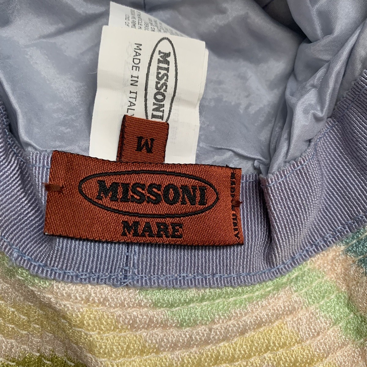 Missoni Mare Pastel Zig-Zag Woven Bucket Hat WOMENS Medium Celebrity Rare Italy Missoni Mare Pastel Woven Zig-Zag Bucket Hat Medium Womens  main image 2