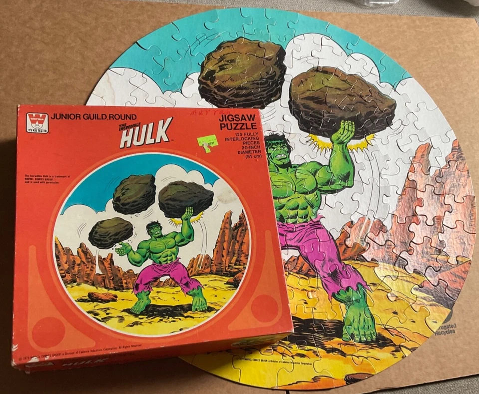 Increíble Rompecabezas Hulk Redondo Whitman Completo Ver Fotos Entrelazado 1979 Foto 3 de 4