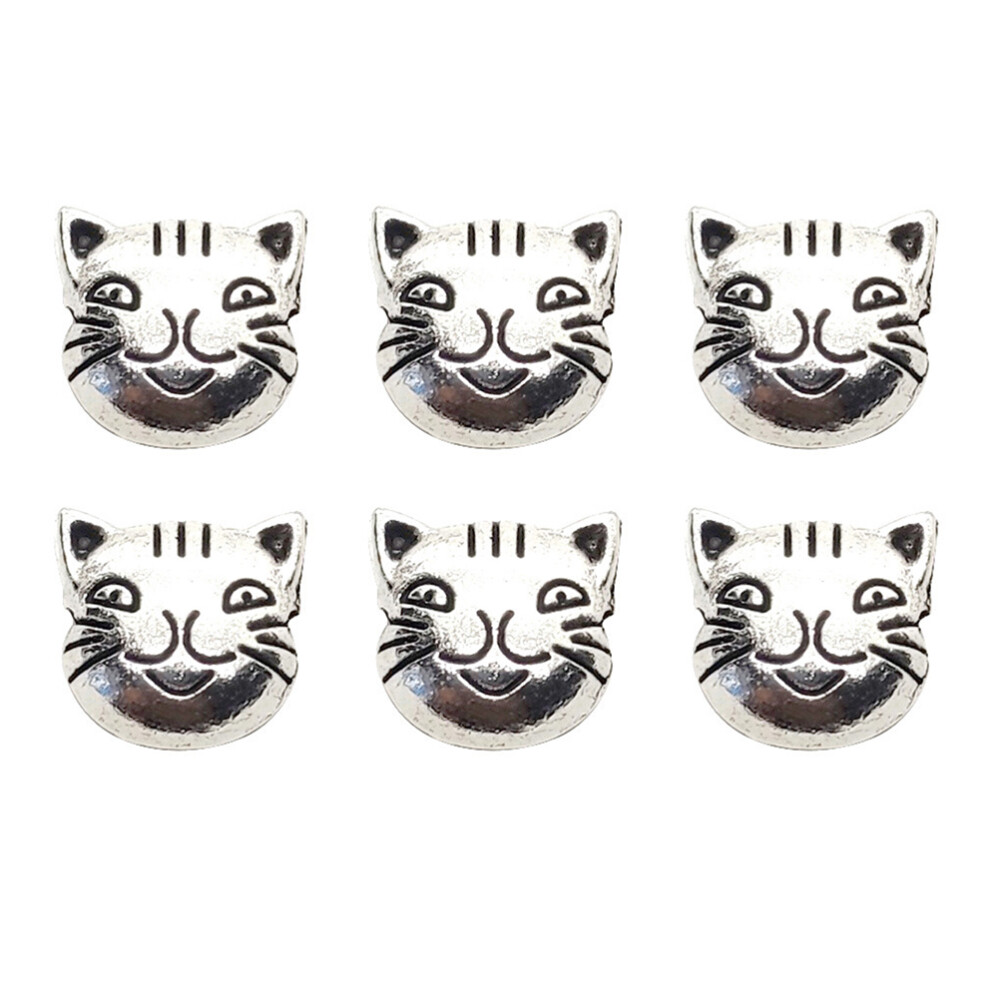 50 Pcs Cat Beads for Jewelry Making Spacers Charms Eye Gemstone Round