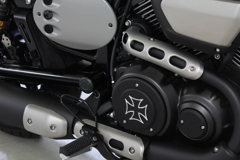 Motordeckel rechts hinten - Skull-Party - schwarz → Yamaha XVS 1300 Custom - Bild 2 von 3