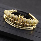 2023 Women Men Luxury Micro Pave CZ Ball Crown Braided Adjustable Bracelets 2023 Women Men Luxury Micro Pave CZ Ball Crown Braided Adjustable Bracelets
