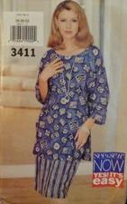 See & Sew Sewing Pattern 3411 Misses Pullover Tunic and Skirt Sizes 18-22 UNCUT