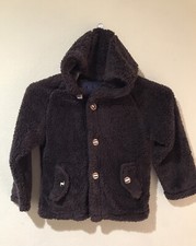 Wippette Kids Teddy Bear Jacket Hood Sz 7 Brown Pockets Buttons Lined
