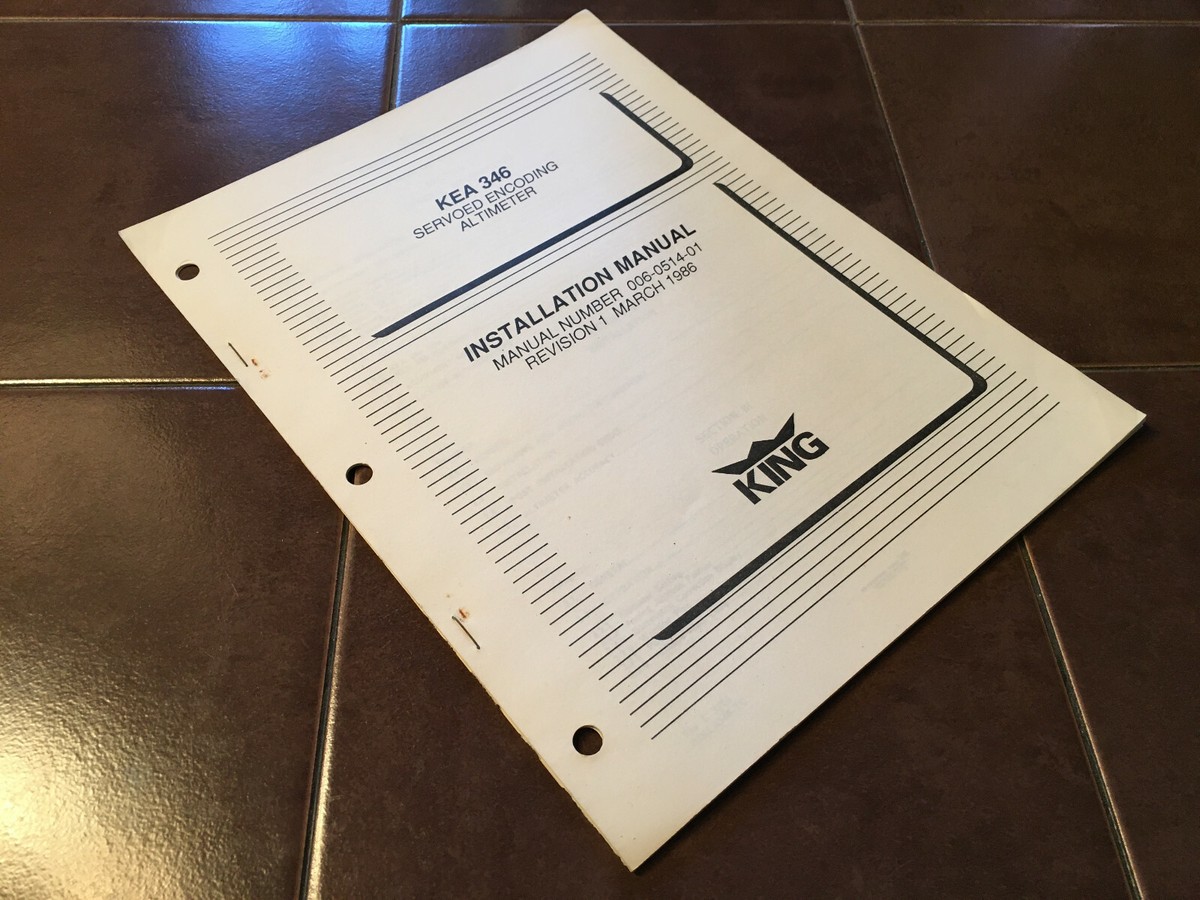 King KEA 346 Servoed Encoding Altimeter Install Manual | eBay
