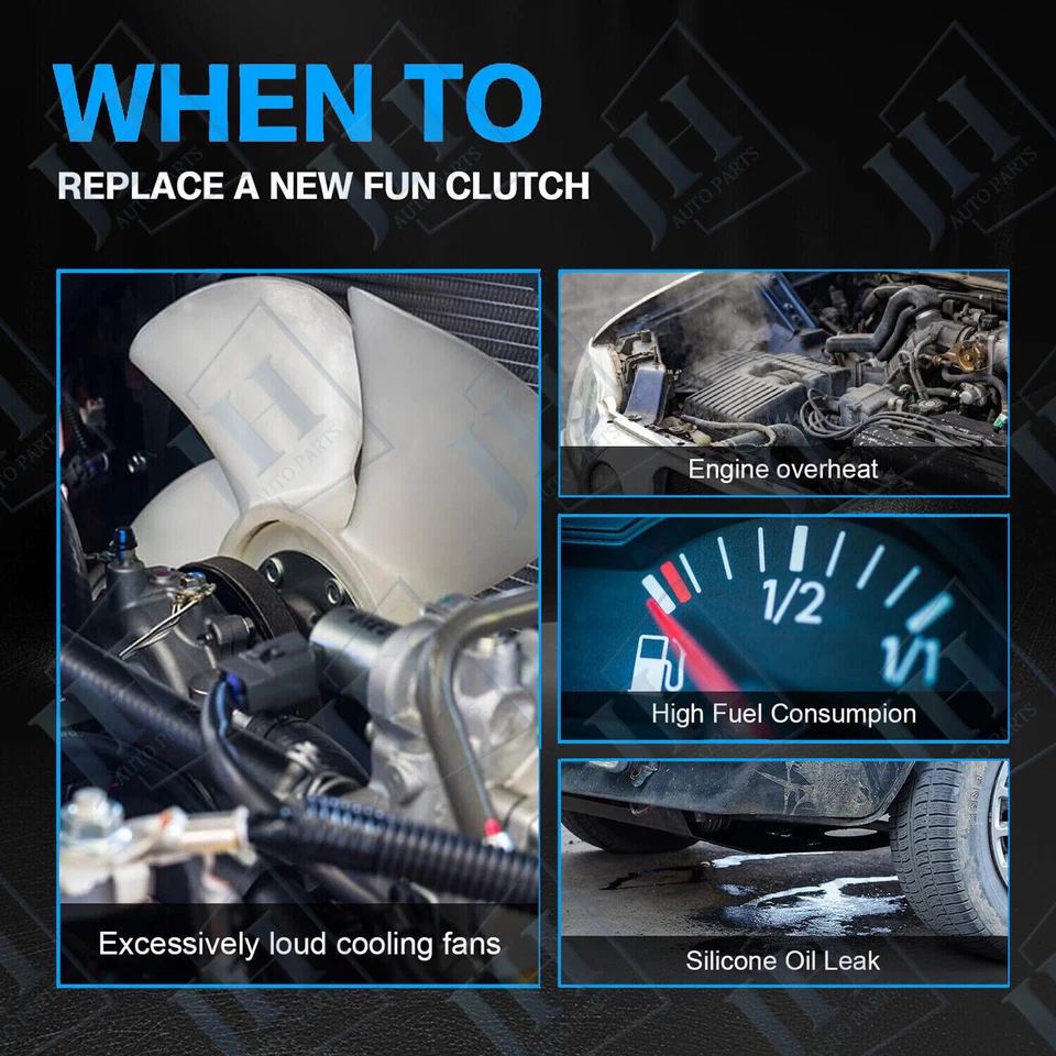 Embrague del ventilador del motor para Jeep Cherokee Comanche Wagon Wrangler TJ L4 1987-06 2,4 L Foto 4 de 4