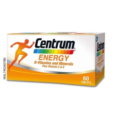 60's New Centrum Energy B-Vitamins and Minerals + Vitamin C & E Free Shipping