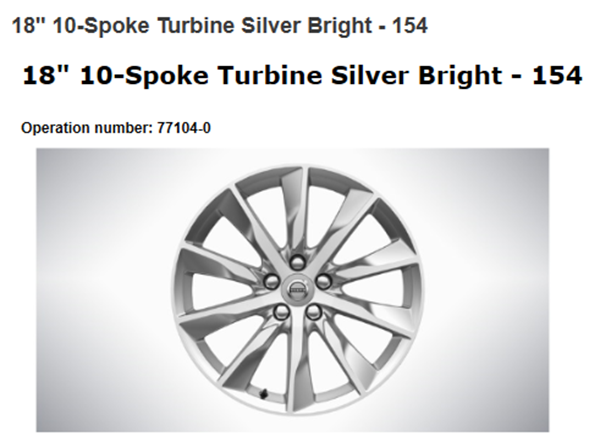 New Genuine Volvo S90 10 Spoke 18 Inch Turbine Silver Bright New Genuine Volvo S90 10 Spoke 18 Inch Turbine Silver Bright
