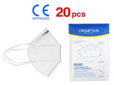  20 KN95 Respirator Face Mask - Individually Wrapped, 5 Layer, PM2.5