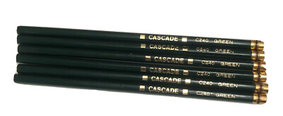 6 VINTAGE CASCADE Green COLOR PENCILS # C240- UNSHARPENED