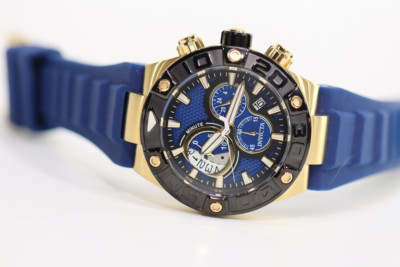 INVICTA Subaqua Men 54mm Stainless Steel Gold + Black Blue dial VR3G Quartz - Ne