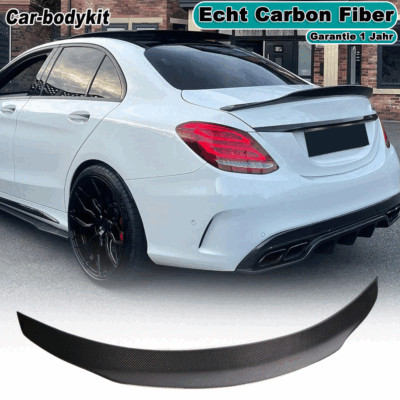Fits Mercedes W205 C200 C300 C63 2015-2019 Carbon Fiber Rear Spoiler Lip