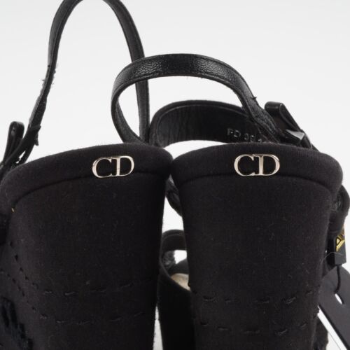 Sandalias de plataforma de lujo de lona con logotipo de Stockwoman CHRISTIAN ... - Imagen 10 de 12