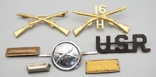 Primera Guerra Mundial 16º Infantería Reg. Lote de 7 prendedores insignia teniente H Company, reserva USR,