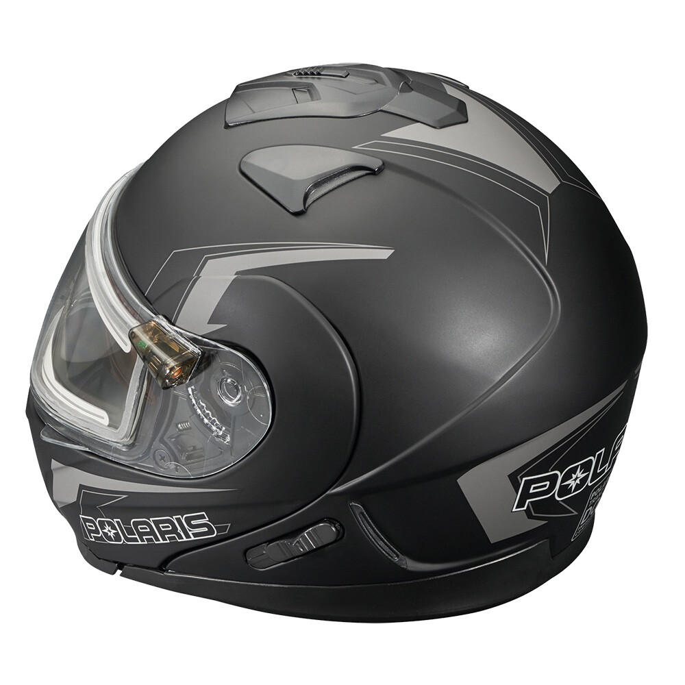Polaris Eclipse 1.5 Modular Snowmobile Helmet Electric Shield Racing Black/Grey