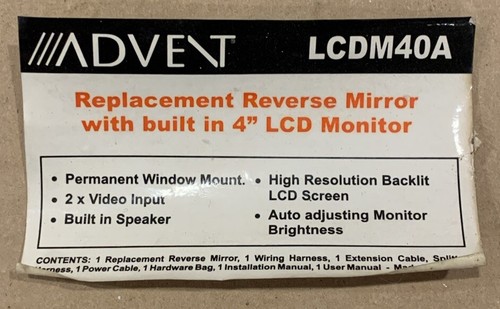 Advent LCDM40A Replacement Reverse Mirror With Built-In 4 Inch LCD Monitor - Picture 7 of 7