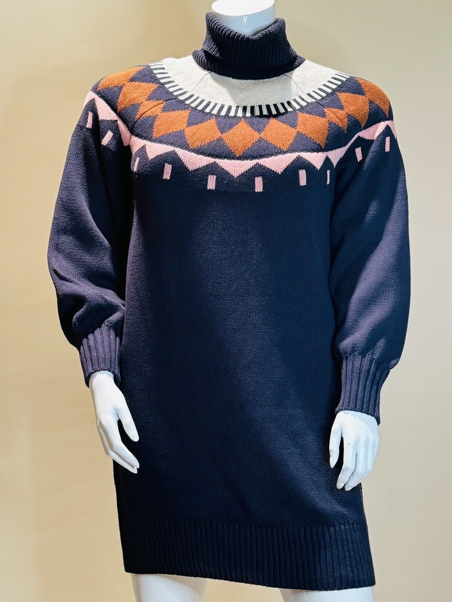 Free Assembly Women's Navy Sweater Dress Long Sleeve Sz (72