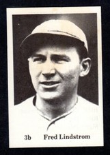 1975 TCMA Freddie Lindstrom GIANTS UNSIGNED 2-3/8 x 3-1/2 ORIGINAL PHOTO CARD #2