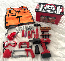 JOYIN Kids Toy Play Tool Kit Set w/Costume Vest  Tool Box Drill Works