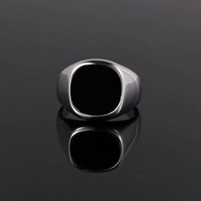 Black Onyx Signet Ring 925 Sterling Silver Ring Pinky Signet Ring Men Gift