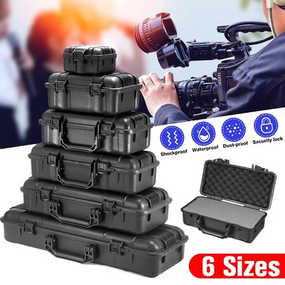 4 Sizes Hard Shell PP Carrying Case Portable Waterproof Shockproof Sponge Box
