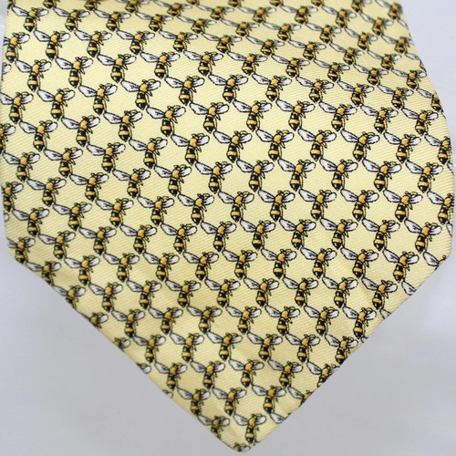 New Men's Brooks Basics Tie Yellow Bees 60" L x 3.75" W Silk Made in USA NWOT - Picture 3 of 8