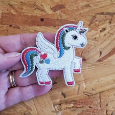 Unicorn - Pony - Mythical - Pegasus - Heart - Iron On Applique Patch