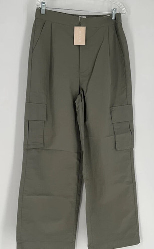 NWT $88 Wilo The Label Anthropologie Elastic Parachute FLY Cargo Pants OLIVE