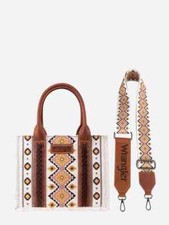 Wrangler Ladies Southwestern Small Coffee Brown Crossbody Tote Bag WG2202-8120S