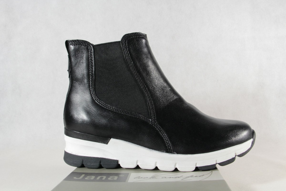 Jana Stiefeletten Stiefelette Stiefel Slipper Boots schwarz Weite