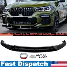 Fits For BMW G06 X6 M Sport 2020-2022 Front Bumper Lip Splitter Glossy Black