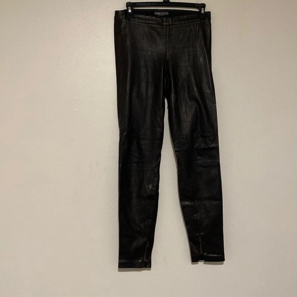 Vince Leggings 100% Cuero Cremallera Parte Inferior Elastizada Cintura Elástica - Talla XS Foto 3 de 4