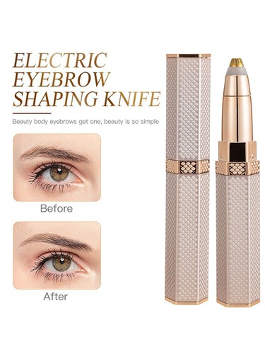 Women's Painless Electric Eyebrow Trimmer Facial Hair Remover Epilator Trimmer - Imagen 11 de 12