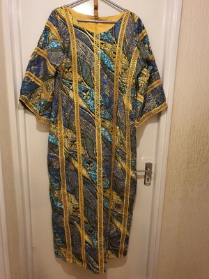 Exotic Colouful Original Chiganvy Ankara Kaftan with Stones. UK Size 16/18/20