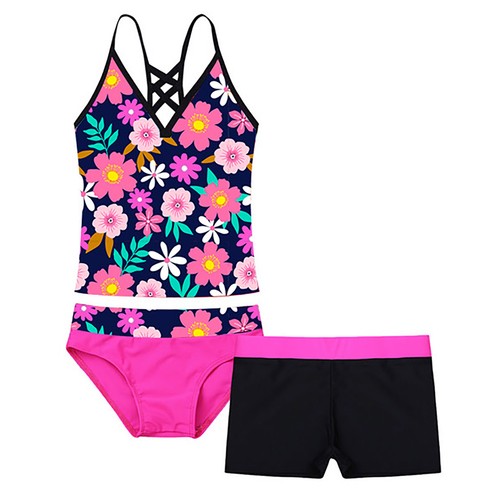 Girls Kids Two-pieces Halter Swimsuit Tops+Bottoms Sets Swimwear Bathers Tankini - Picture 69 of 115
