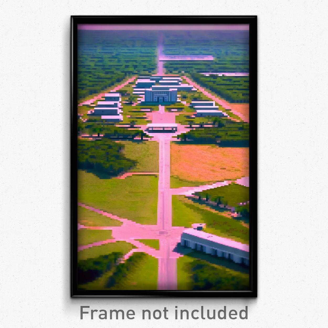 Pixel Art Poster - Rectangular County (8 Bit Psychedelic Video Game Print)