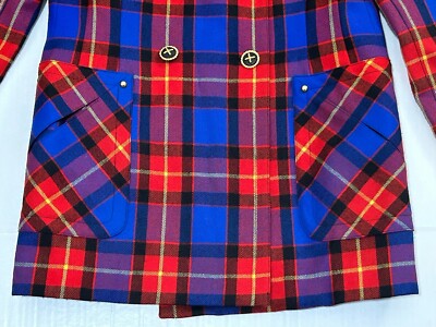 Escada by Margaretha Ley Vintage Women's Red Blue Plaid Blazer