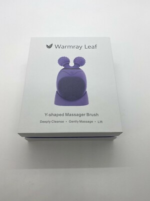 Warmray Leaf Sonic Facial Y Shape Massager Brush Cleanse with Timer Violet New 