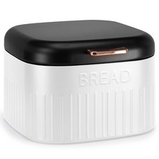Large Metal Bread Bin With Curved Hinged Lid, For Kitchen Countertop