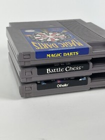 Magic Darts & Battle Chess & Othello (Nintendo NES, 1990) 3 Games Bundle Lot