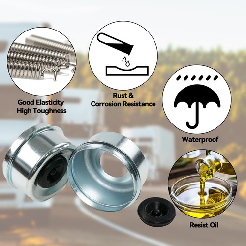 2Pcs 2.72" Dexter EZ Lube Rubber Plug Dust Cap Grease Cover Trailer Axle Hub US - Foto 4 di 7
