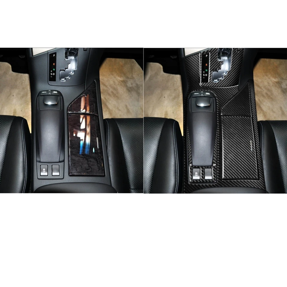 8 peças tampa de painel de câmbio de marchas de fibra de carbono real para Lexus RX RX350 RX450h 2010-15 - Imagem 4 de 4