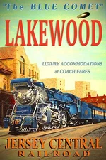 LAKEWOOD New Jersey Central Railroad BLUE COMET Train Poster Shore Art Print 042