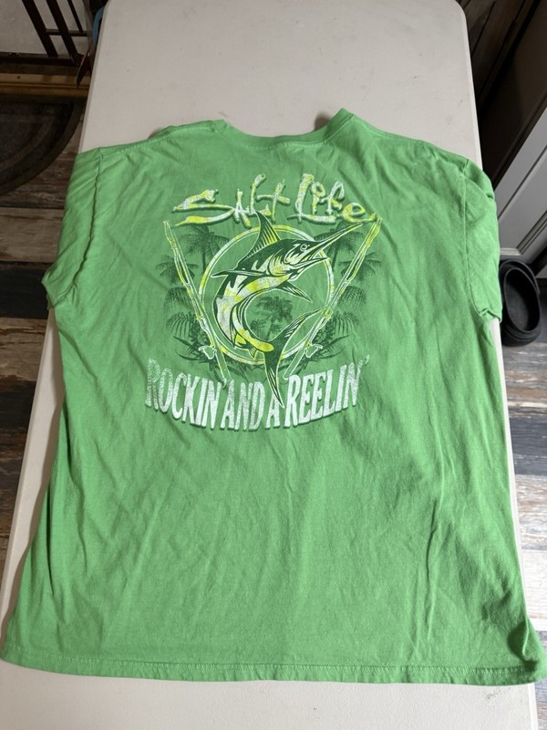 SALT LIFE T SHORT ROCKIN AND REELIN